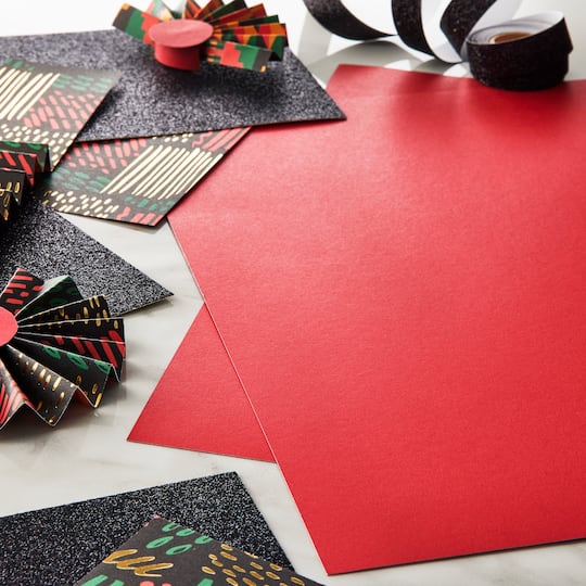 48 Pack: Starry Bright Red Cardstock Paper by Recollections™, 12" x 12"
